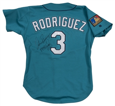 1994 Alex Rodriguez Game Used, Signed & Inscribed Seattle Mariners Teal Alternate Rookie Jersey (Beckett)
